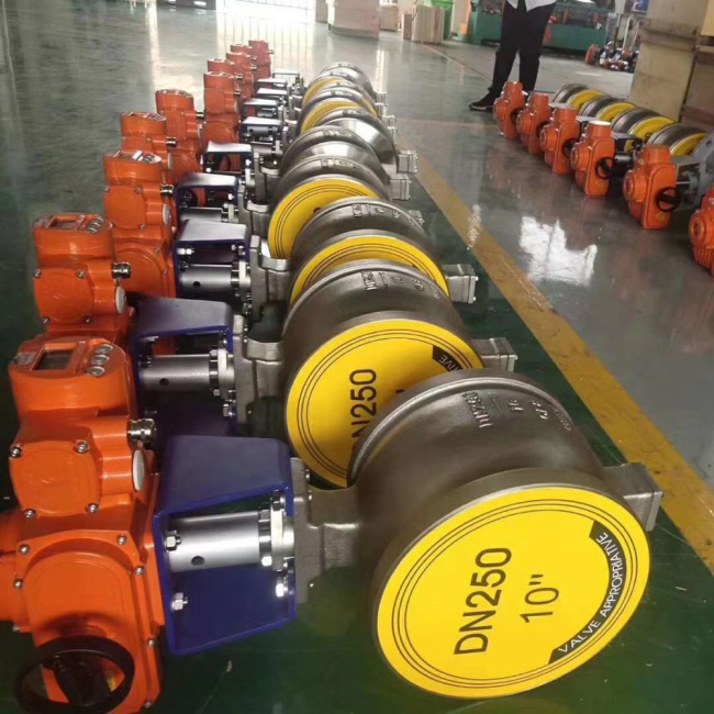 對(duì)夾式電動(dòng)V型氣動(dòng)球閥