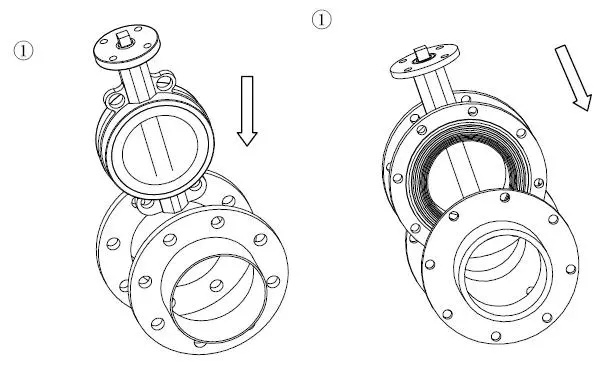 開關(guān)型電動(dòng)蝶閥安裝示意圖