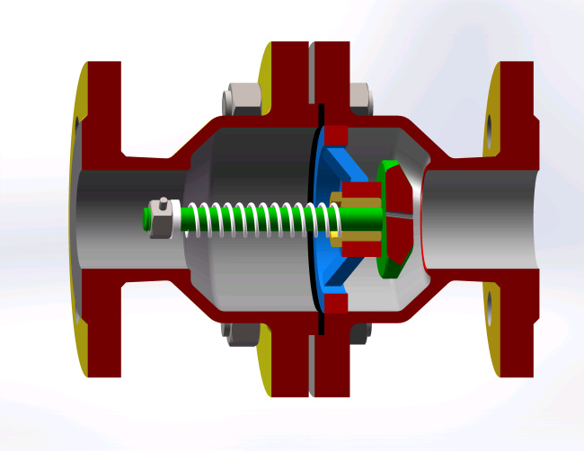 彈簧式限流閥結(jié)構(gòu)圖 彈簧式限流閥結(jié)構(gòu)圖